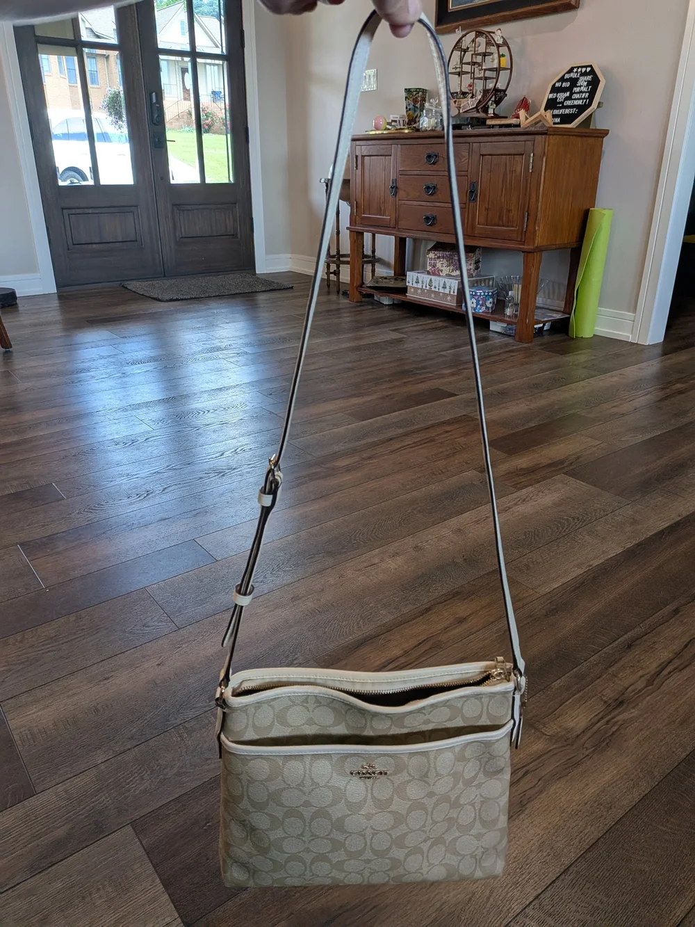 Coach Signature Canvas Crossbody Bag in Khaki/Chalk